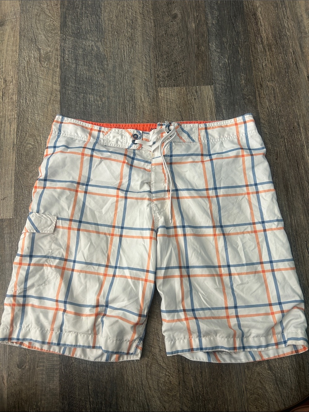 Old Navy Orange & White Swim Shorts - XL
